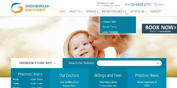 Website Design which resembles a mother and child sharing their love with each other.