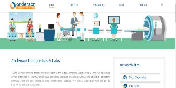 Image shows the Slider Design of  Anderson Diagnostics Website